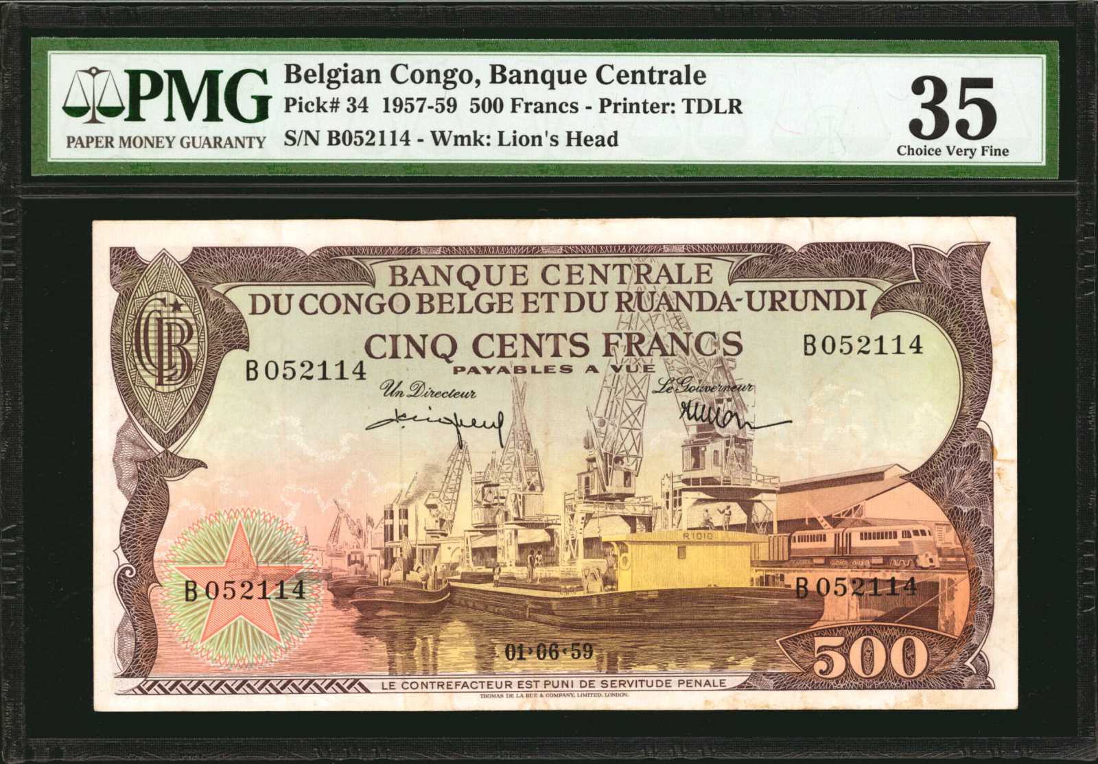 image for: Belgian Congo  500 francs(B314ds)