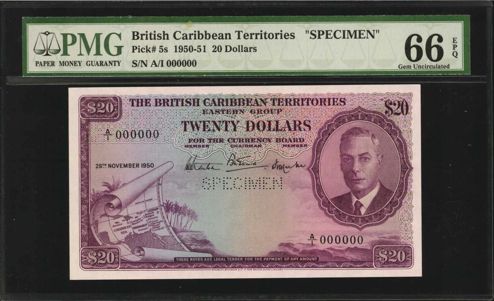 image for: British Caribbean Territories  100 dollars(B106b)