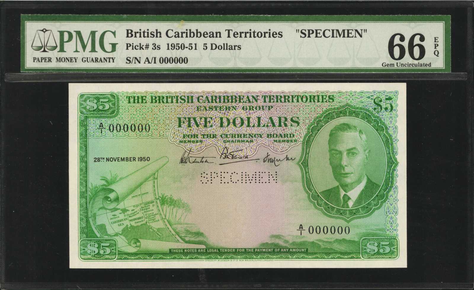 image for: British Caribbean Territories  5 dollars(B103a)