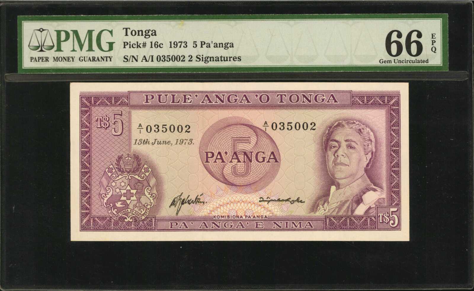 image for: Tonga  5 pa?anga(B116b)