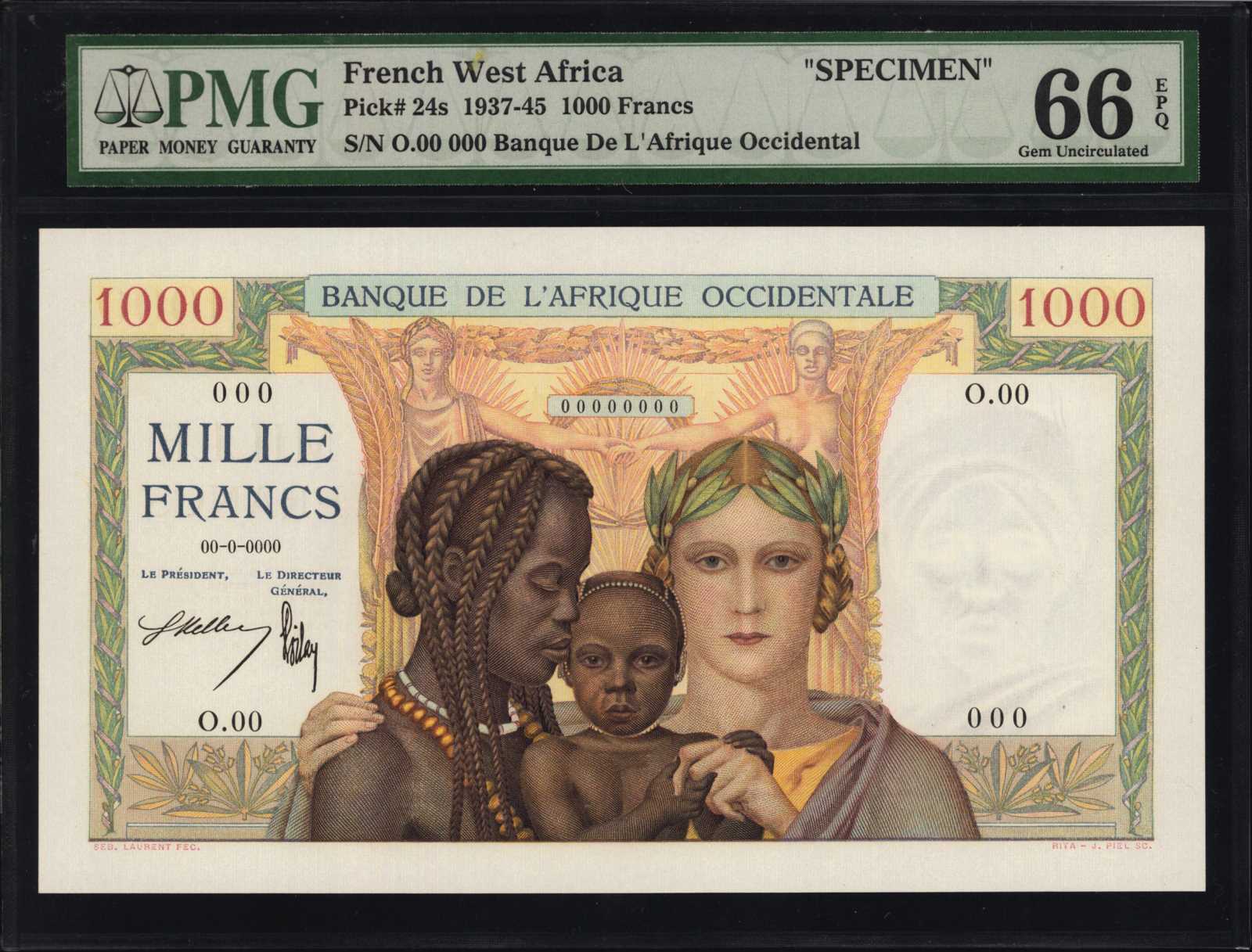 image for: French West Africa  1,000 francs(B111d)