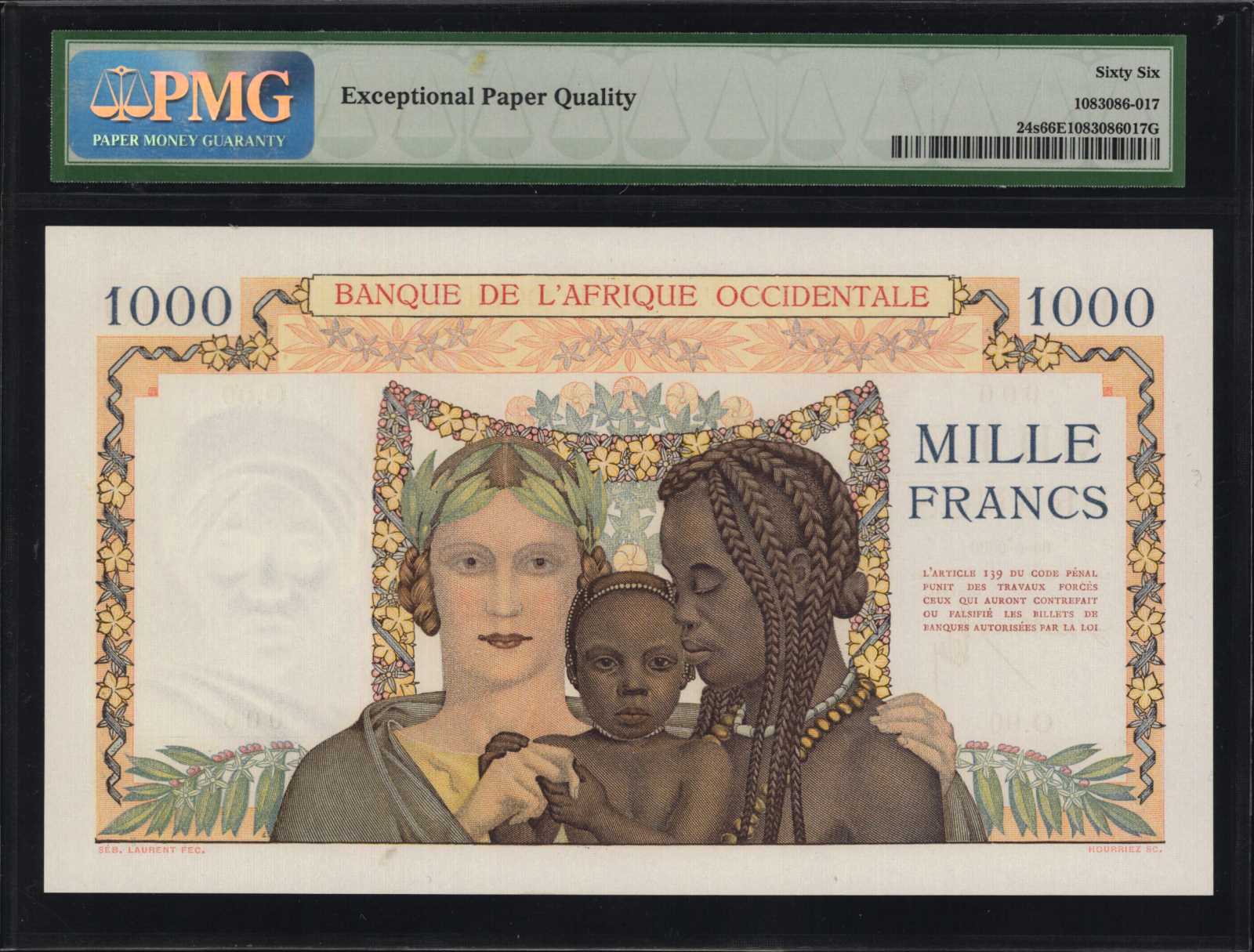 image for: French West Africa  1,000 francs(B111d)