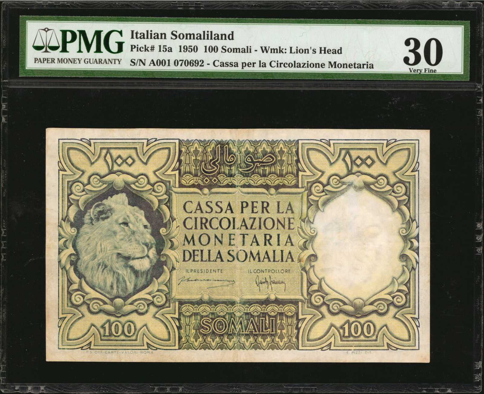 image for: Italian Somaliland  100 somali(B305b)