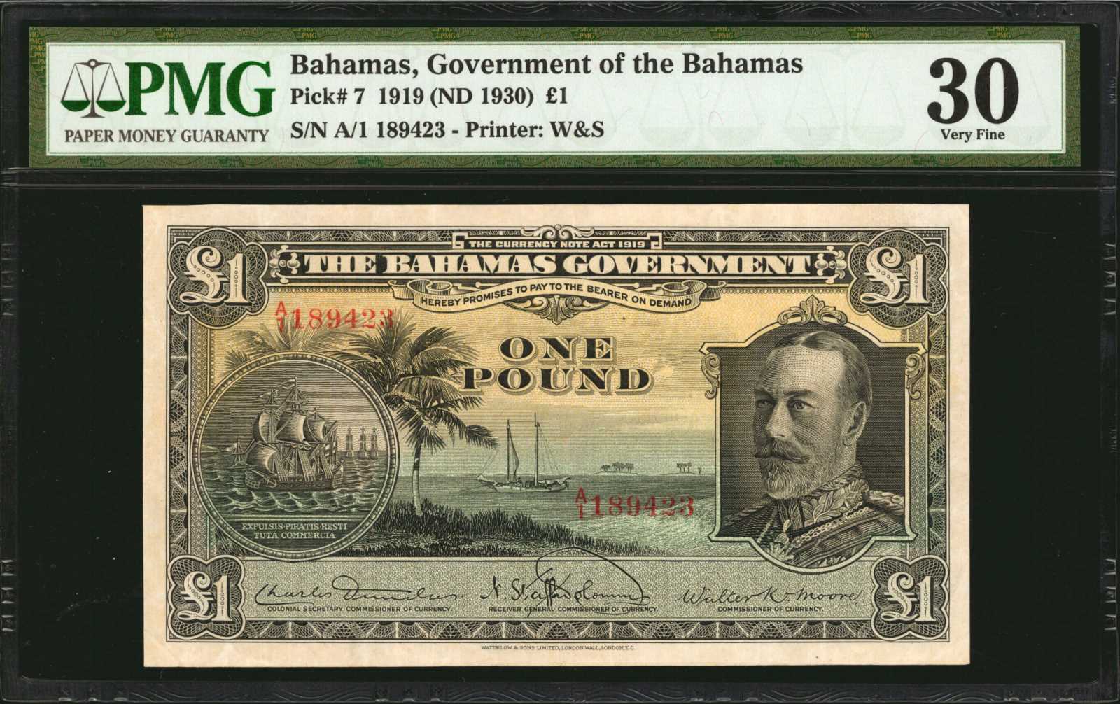 image for: Bahamas  1 pound(B107a)