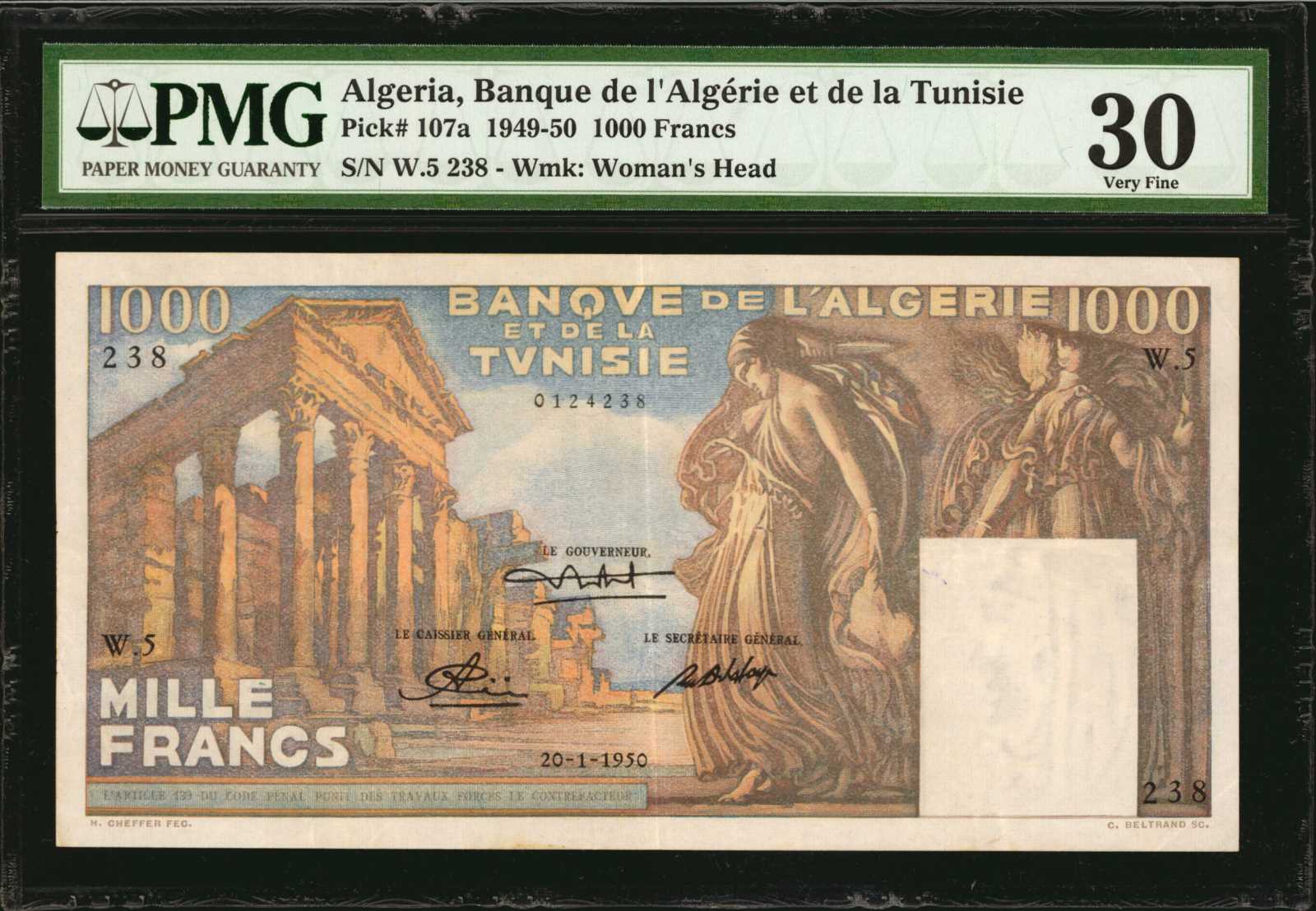 image for: Algeria  100 nouveaux francs(B202b)