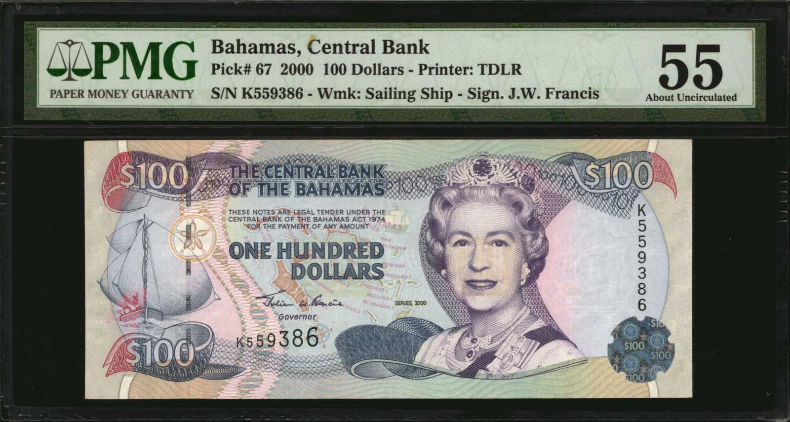 image for: Bahamas  100 dollars (B333a)