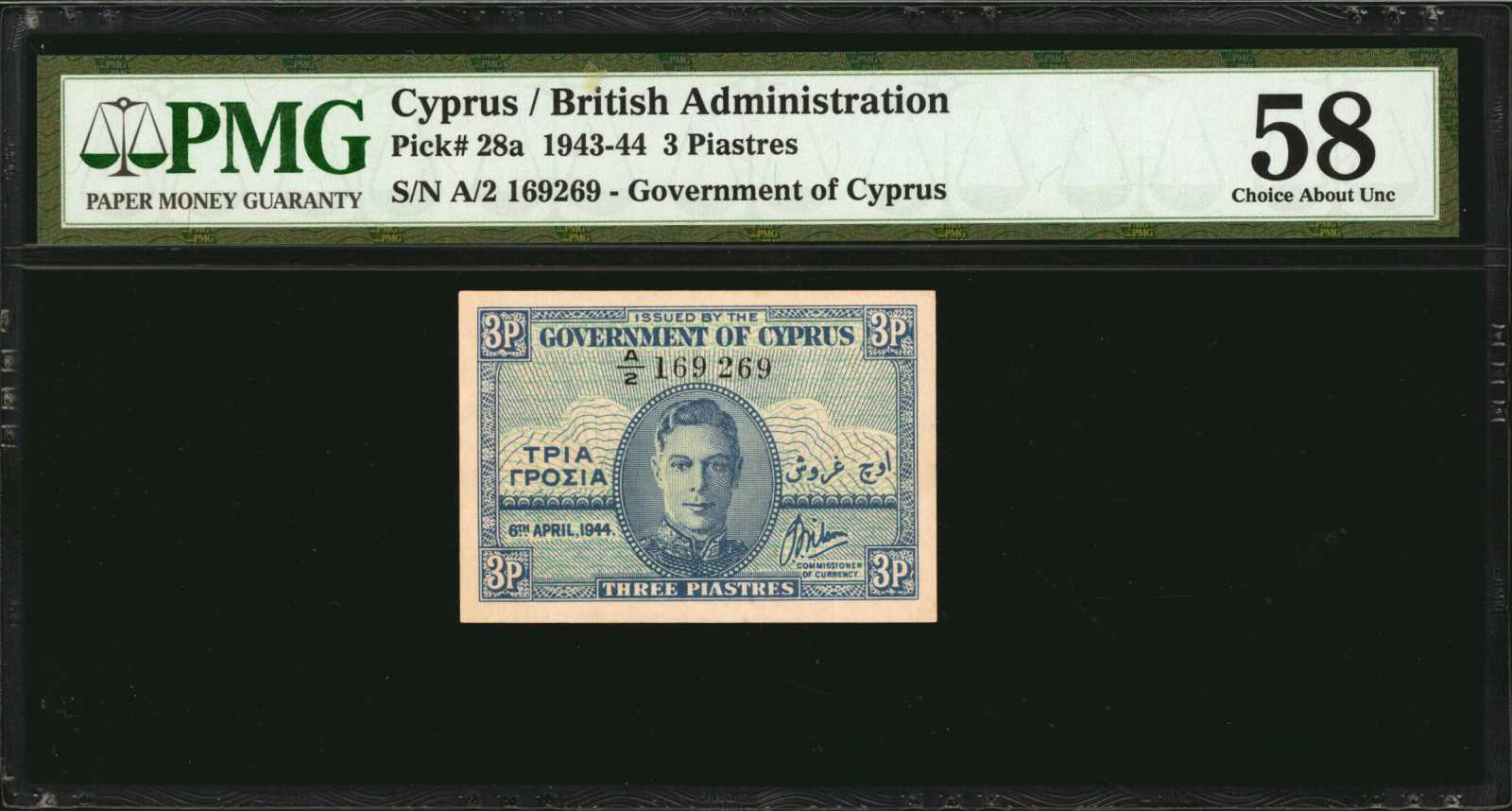 image for: Cyprus  3 piastres (B128a)
