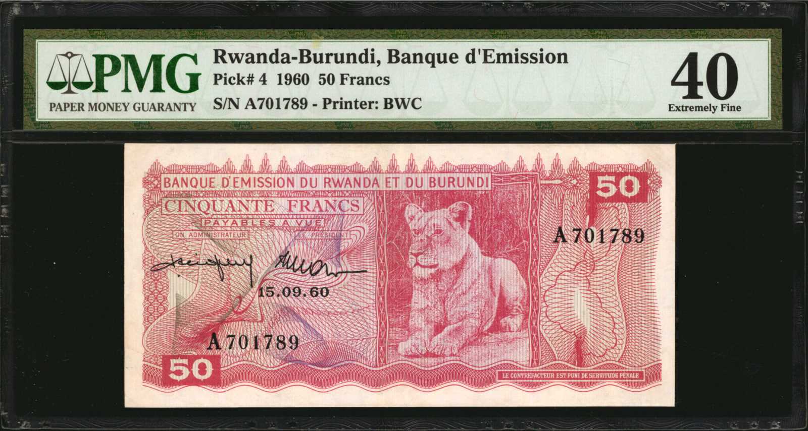 image for: Rwanda and Burundi  50 francs(B104at)