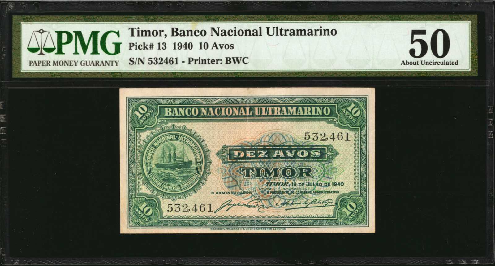 image for: Timor  10 avos (B111a)