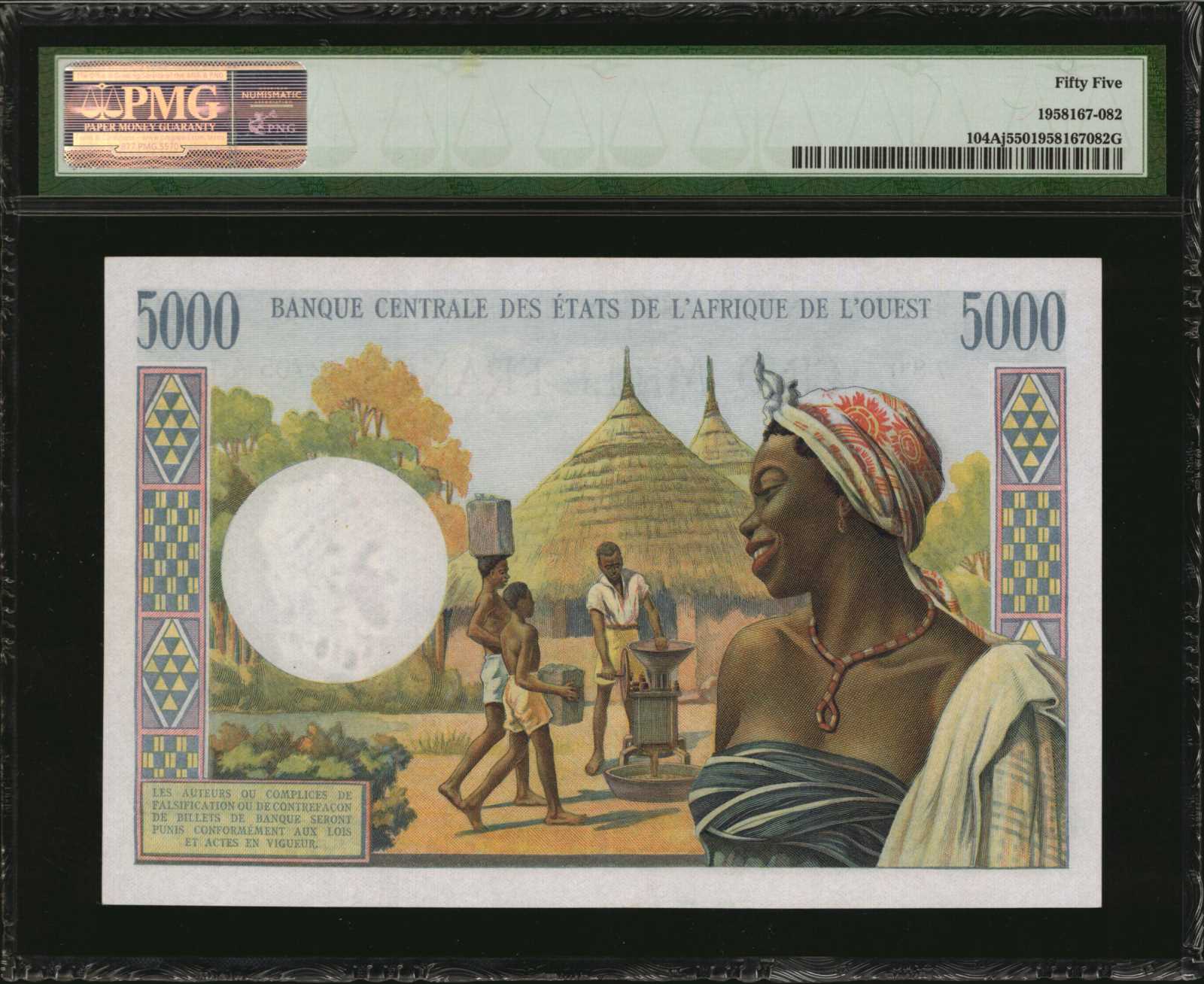 image for: West African States  5,000 francs (B109Ag)