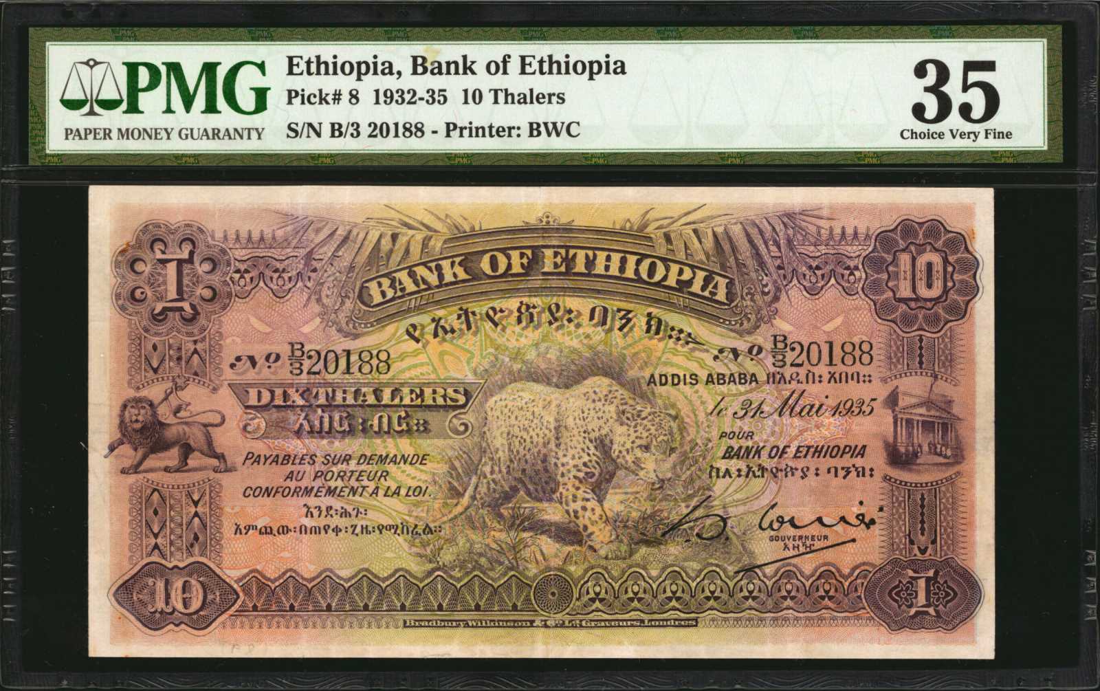 image for: Ethiopia  10 thalers(B103b)