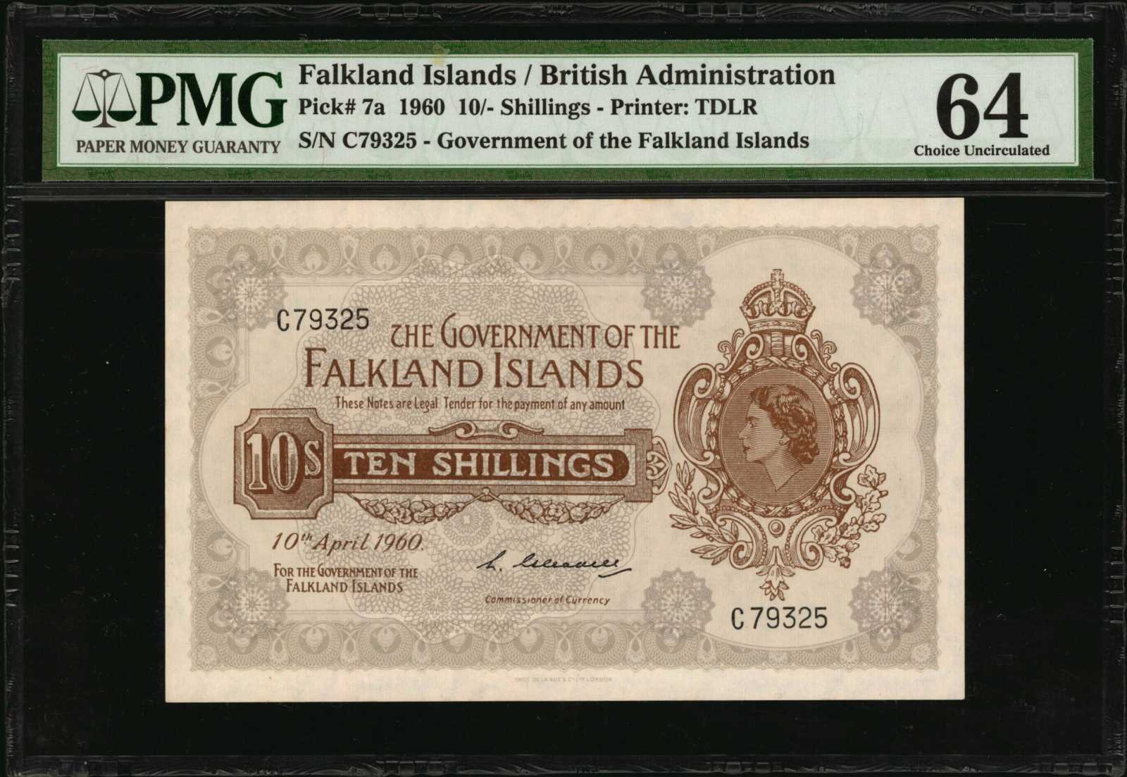 image for: Falkland Islands  10 shillings (B212a)