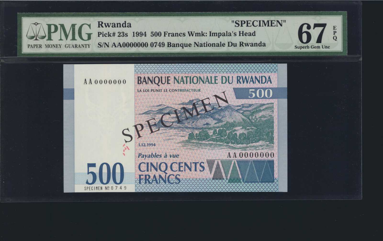 image for: Rwanda  500 francs (B122as)