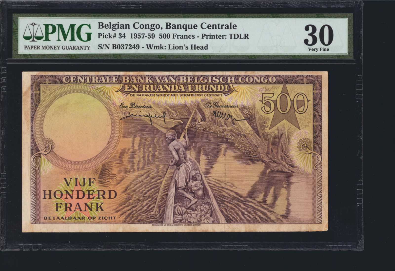 image for: Belgian Congo  500 francs(B314c)