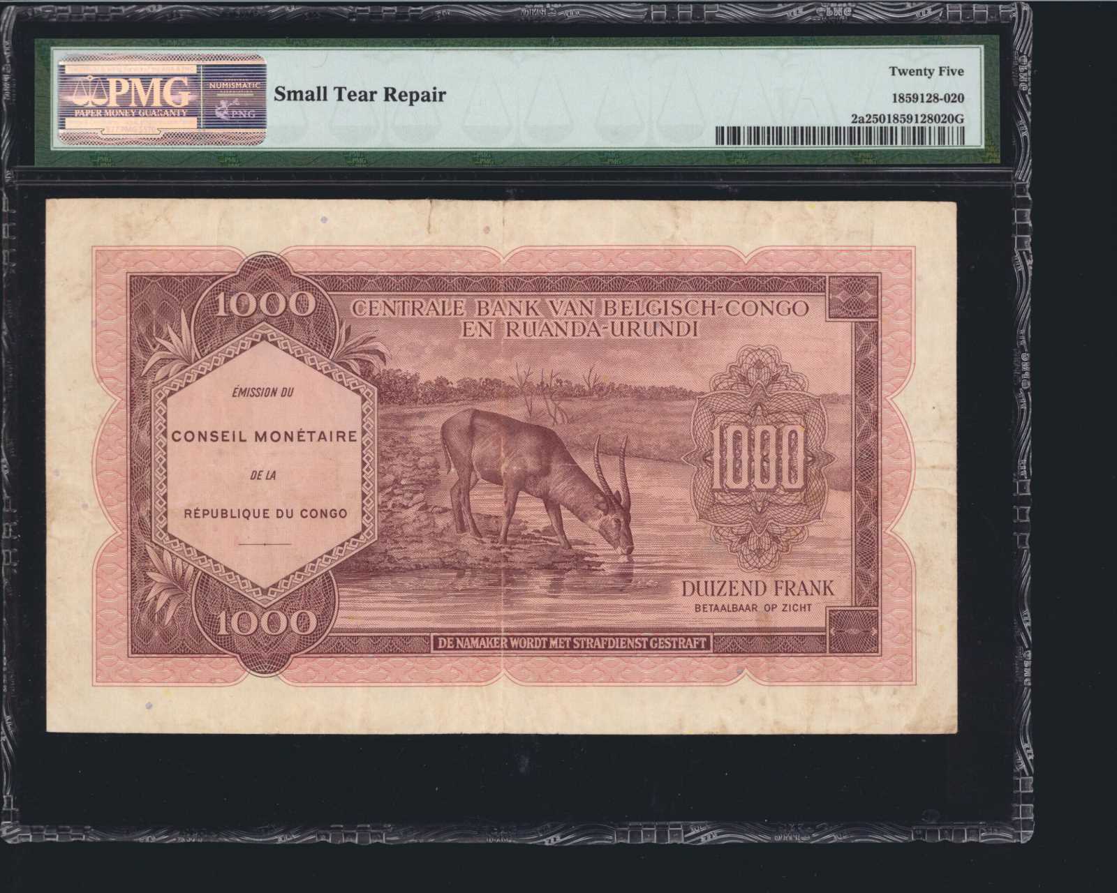 image for: Congo Democratic Republic  1,000 francs(B101a)