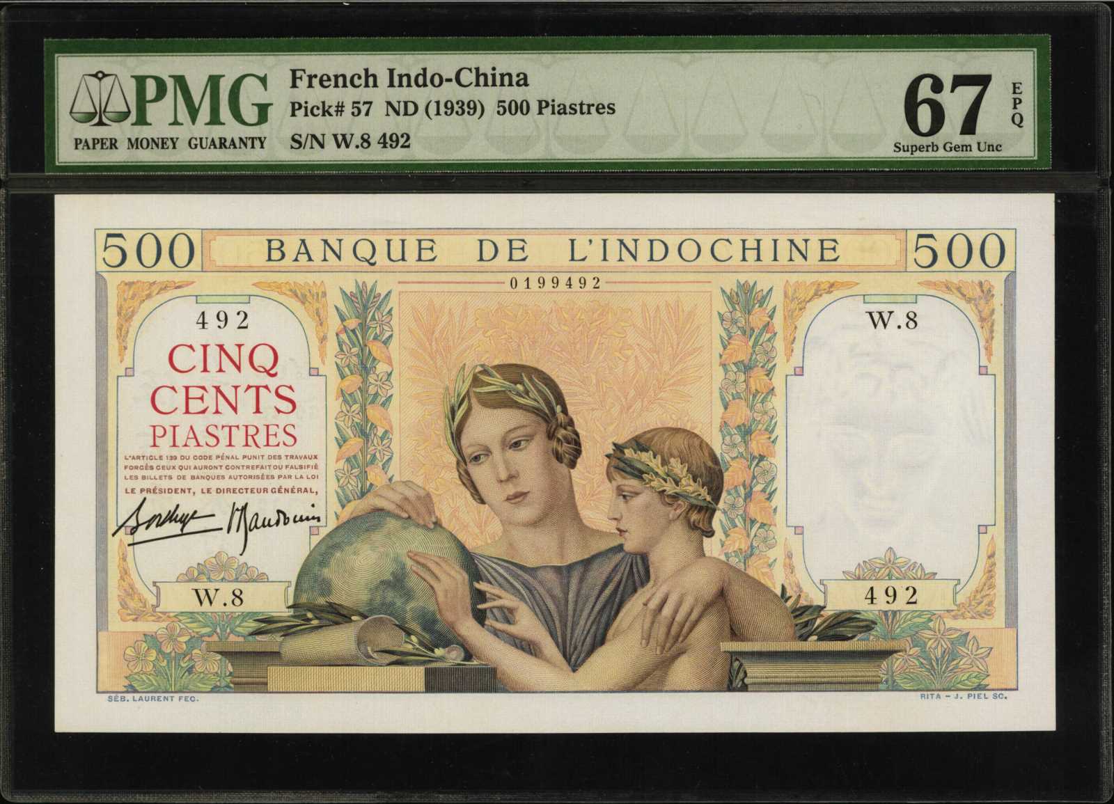 image for: French Indo-China  500 piastres(B144as)