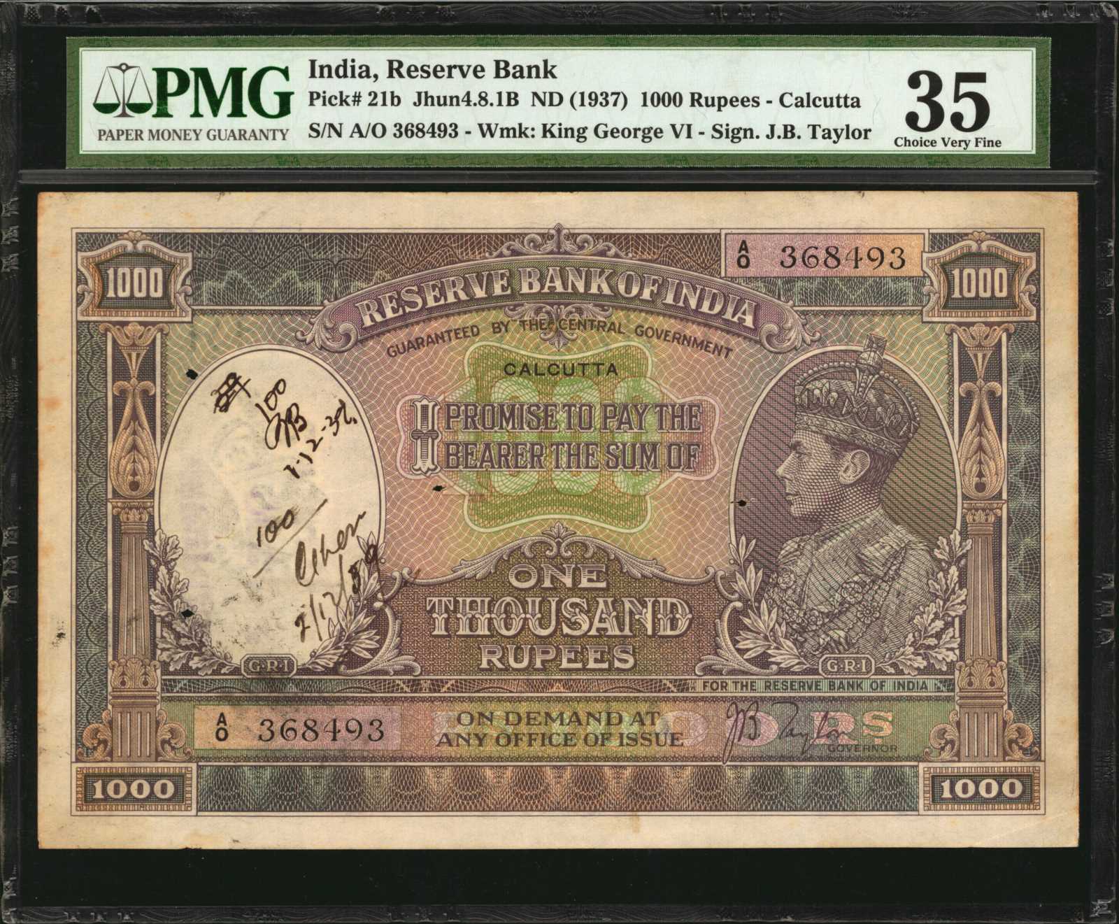 image for: India  1,000 rupees (B205d)