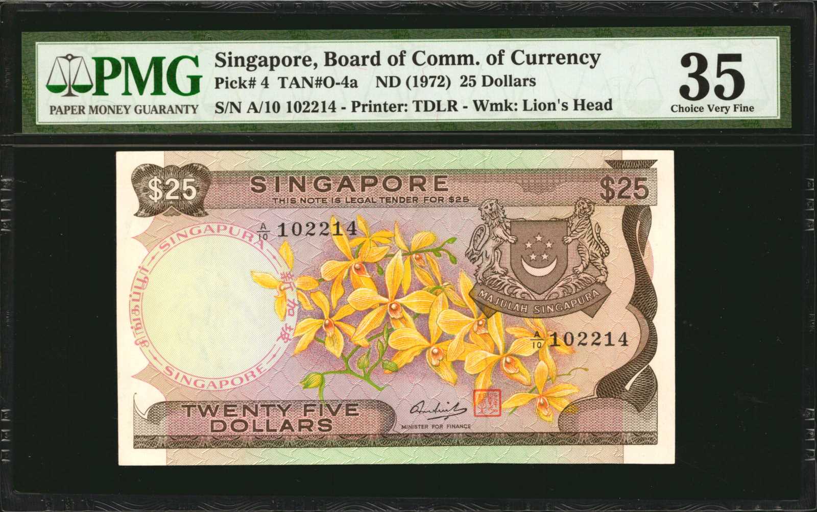 image for: Singapore  25 dollars (B104az)