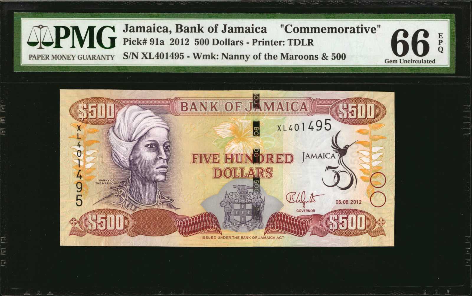 image for: Jamaica  500 dollars (B240f)