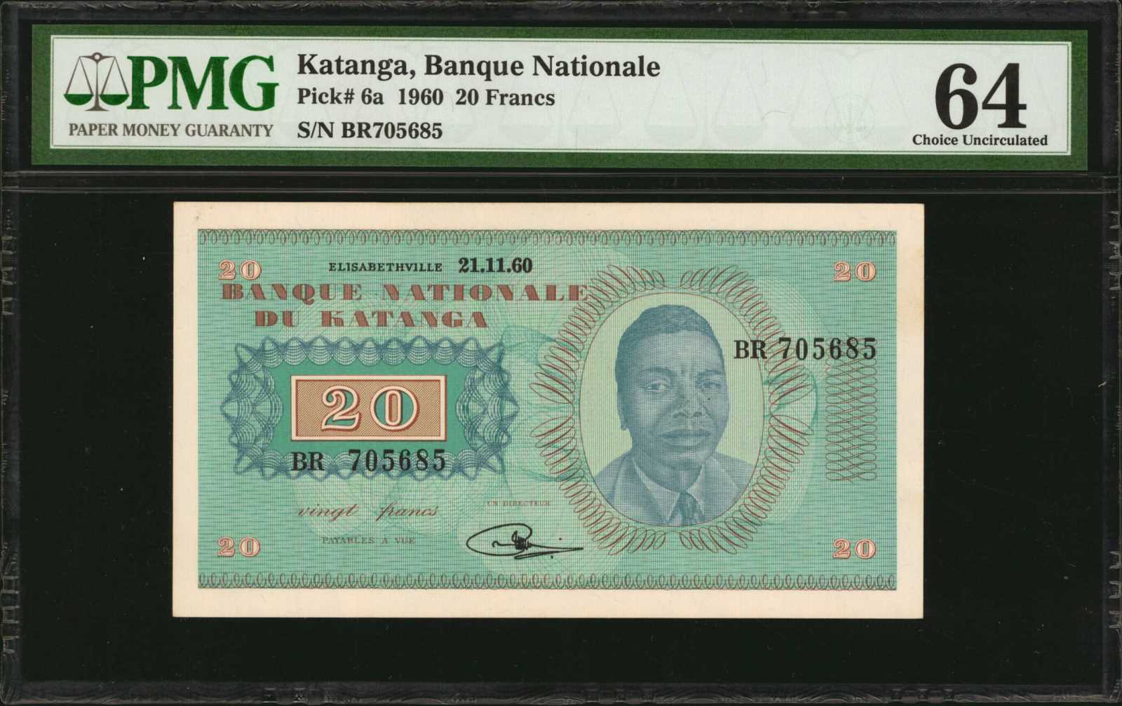 image for: Katanga  20 francs(B202ar)