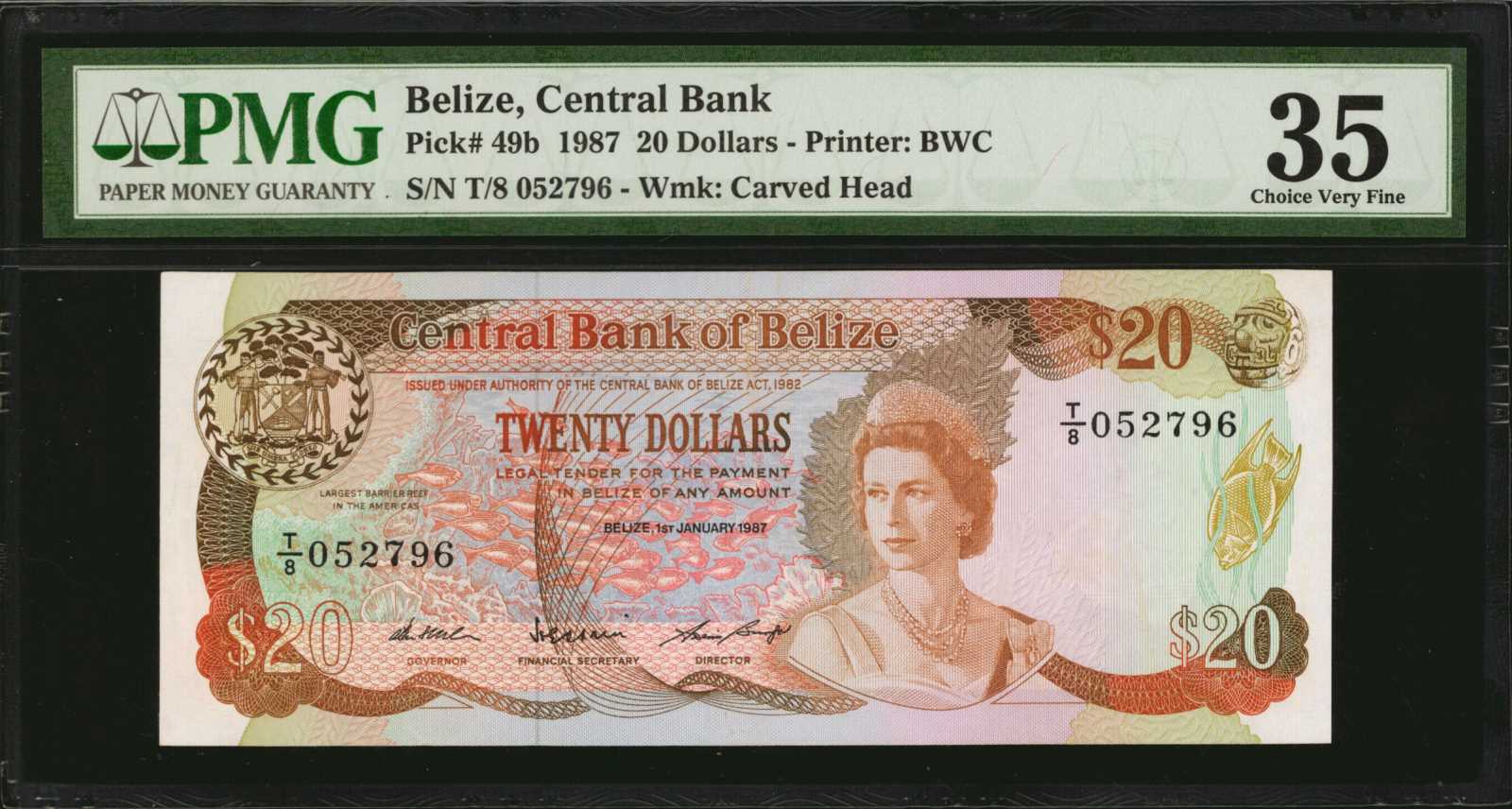 image for: Belize  20 dollars (B307b)