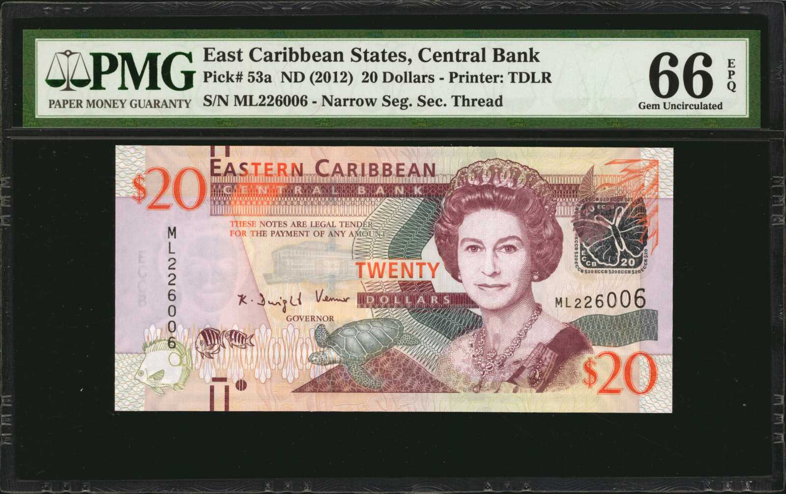 image for: East Caribbean States  20 dollars (B237az)