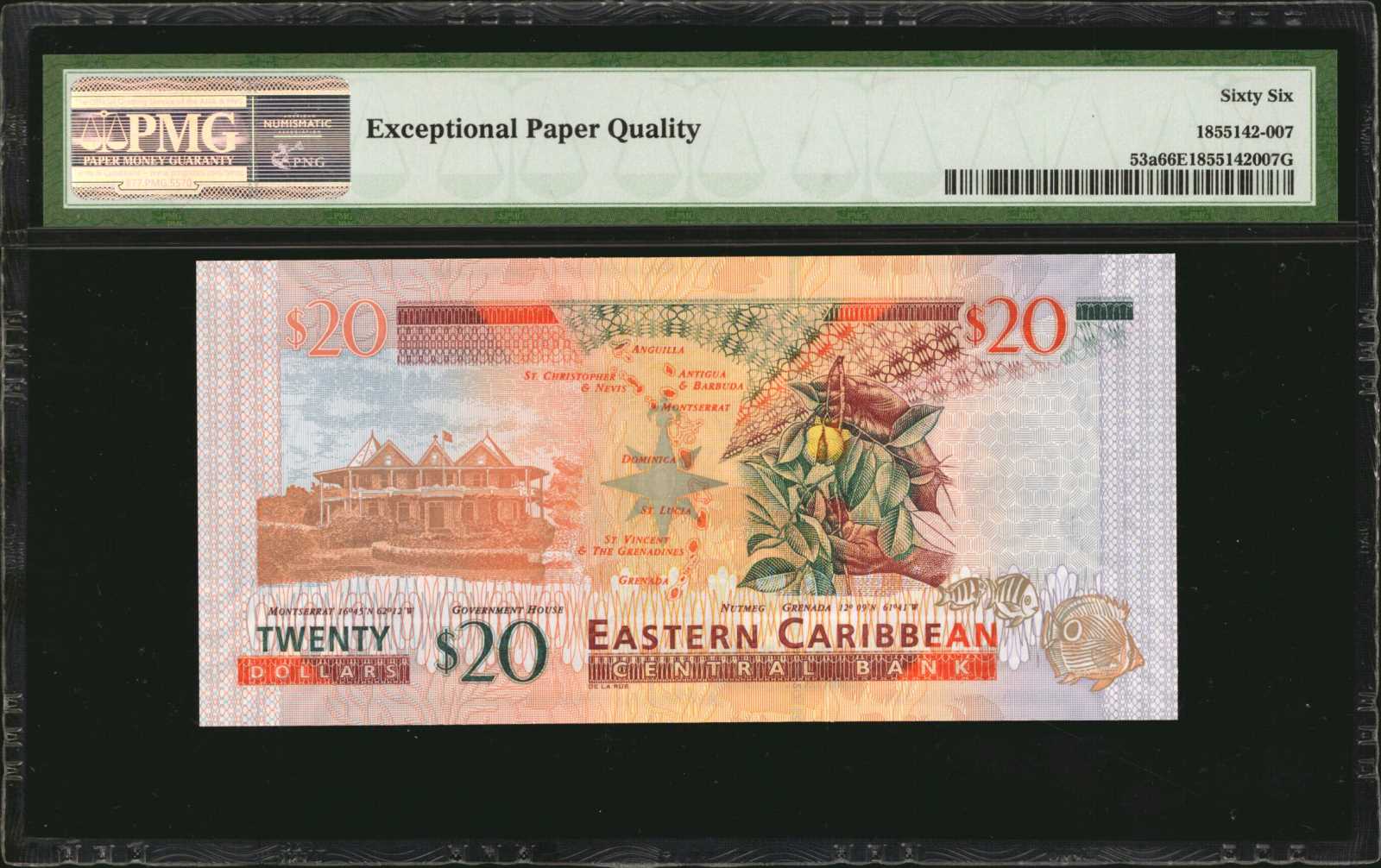 image for: East Caribbean States  20 dollars (B237a)