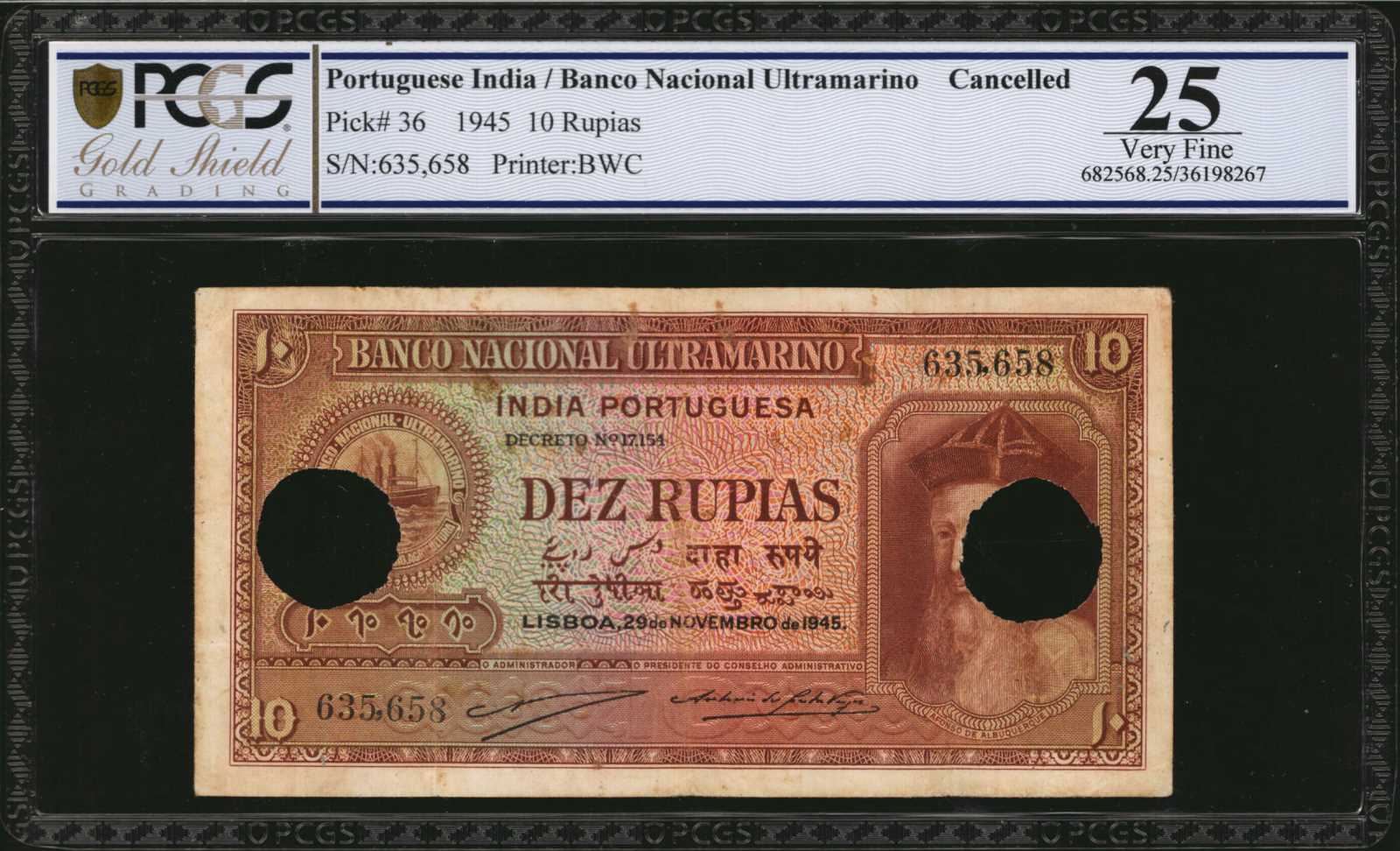 image for: Portuguese India  10 rupias(B325t)