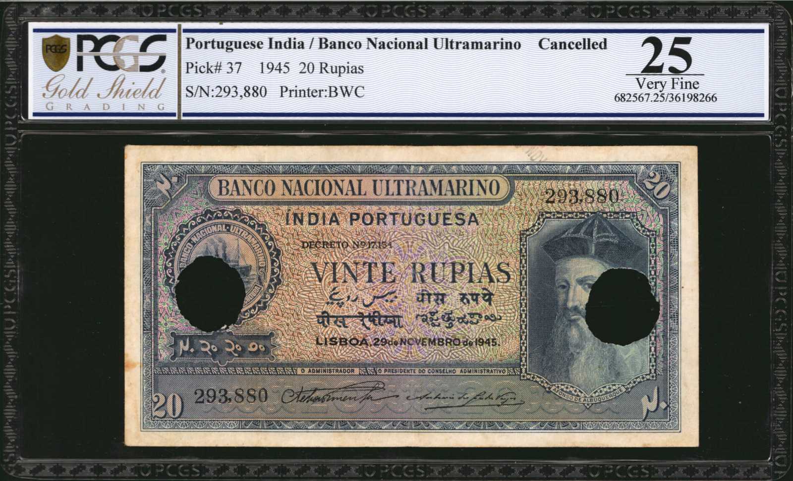 image for: Portuguese India  20 rupias(B326fs)