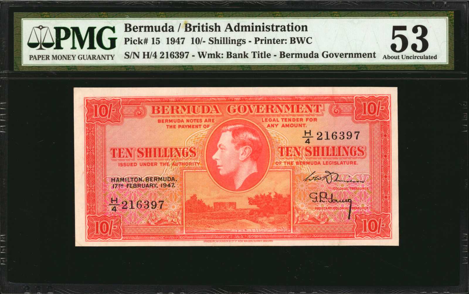 image for: Bermuda  10 shillings(B116at)
