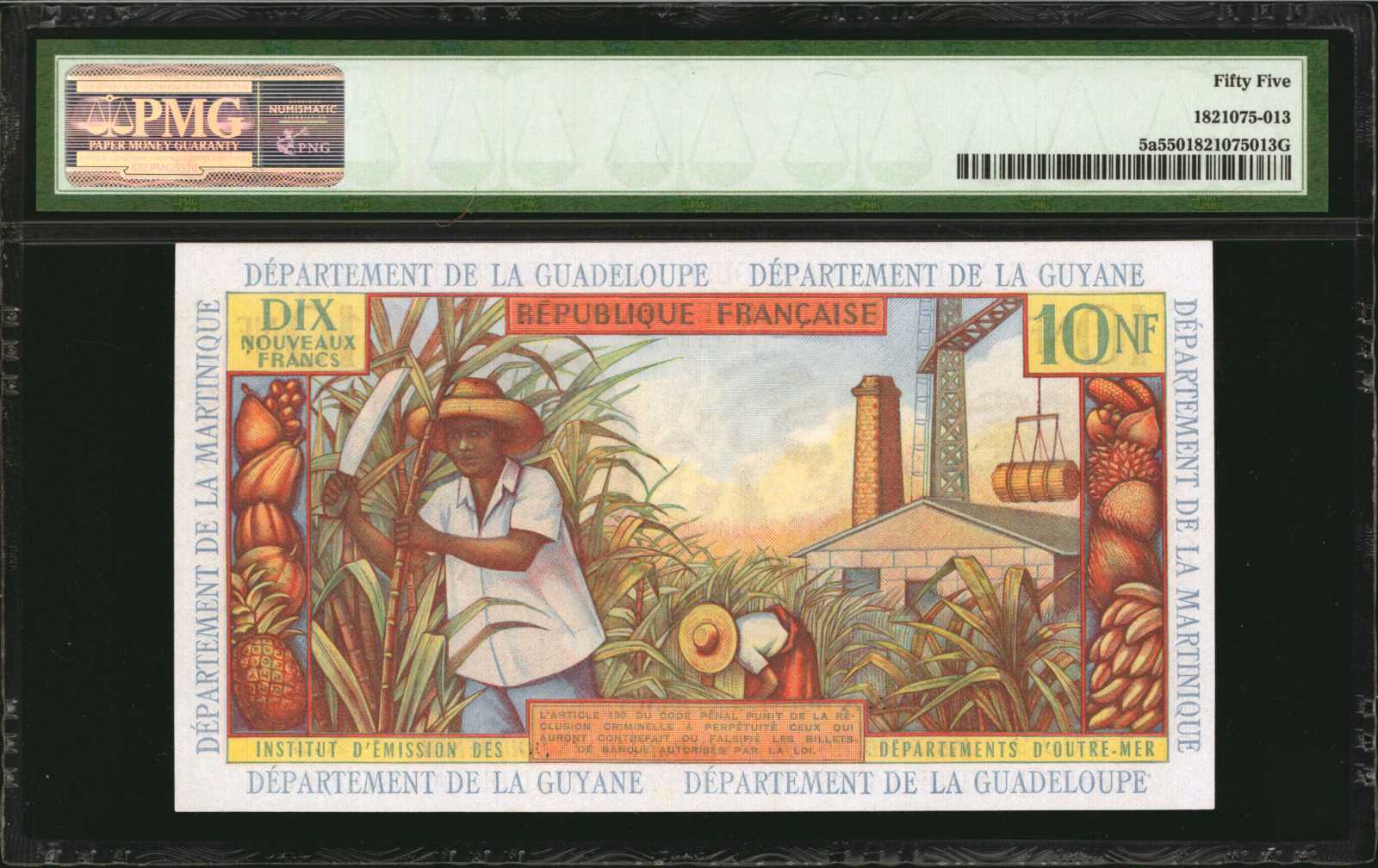 image for: French Antilles  10 nouveaux francs (B105a)