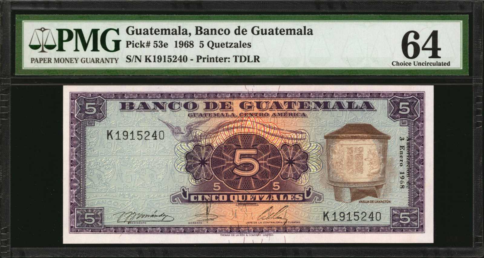 image for: Guatemala  5 quetzales (B533c)