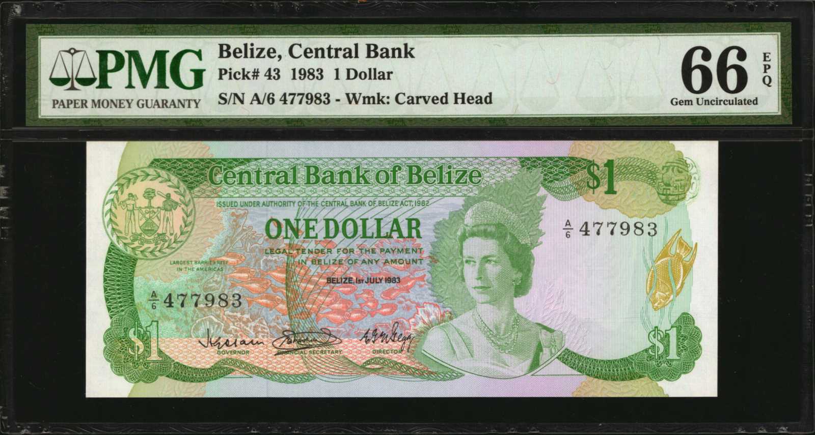 image for: Belize  1 dollar (B301as2)