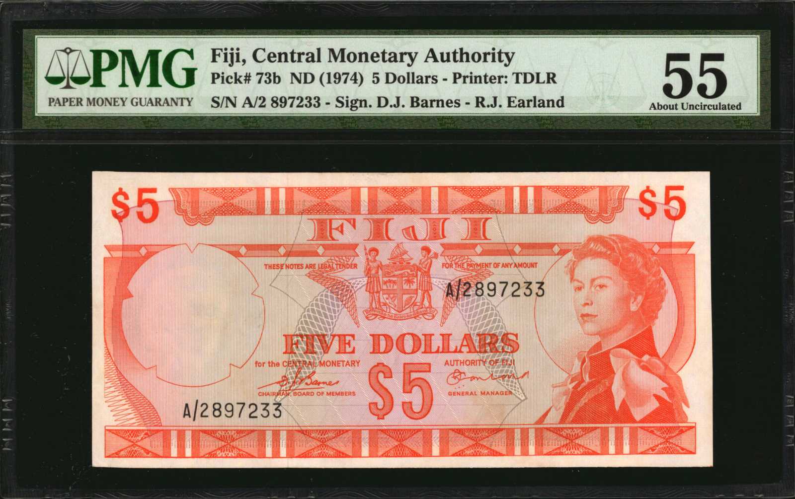image for: Fiji  5 dollars (B404c)