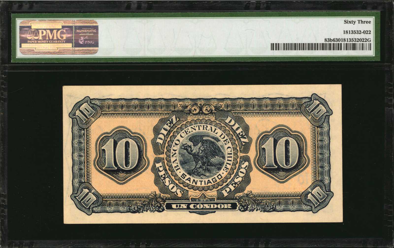 image for: Chile  10 pesos = 1 condor(B213b)