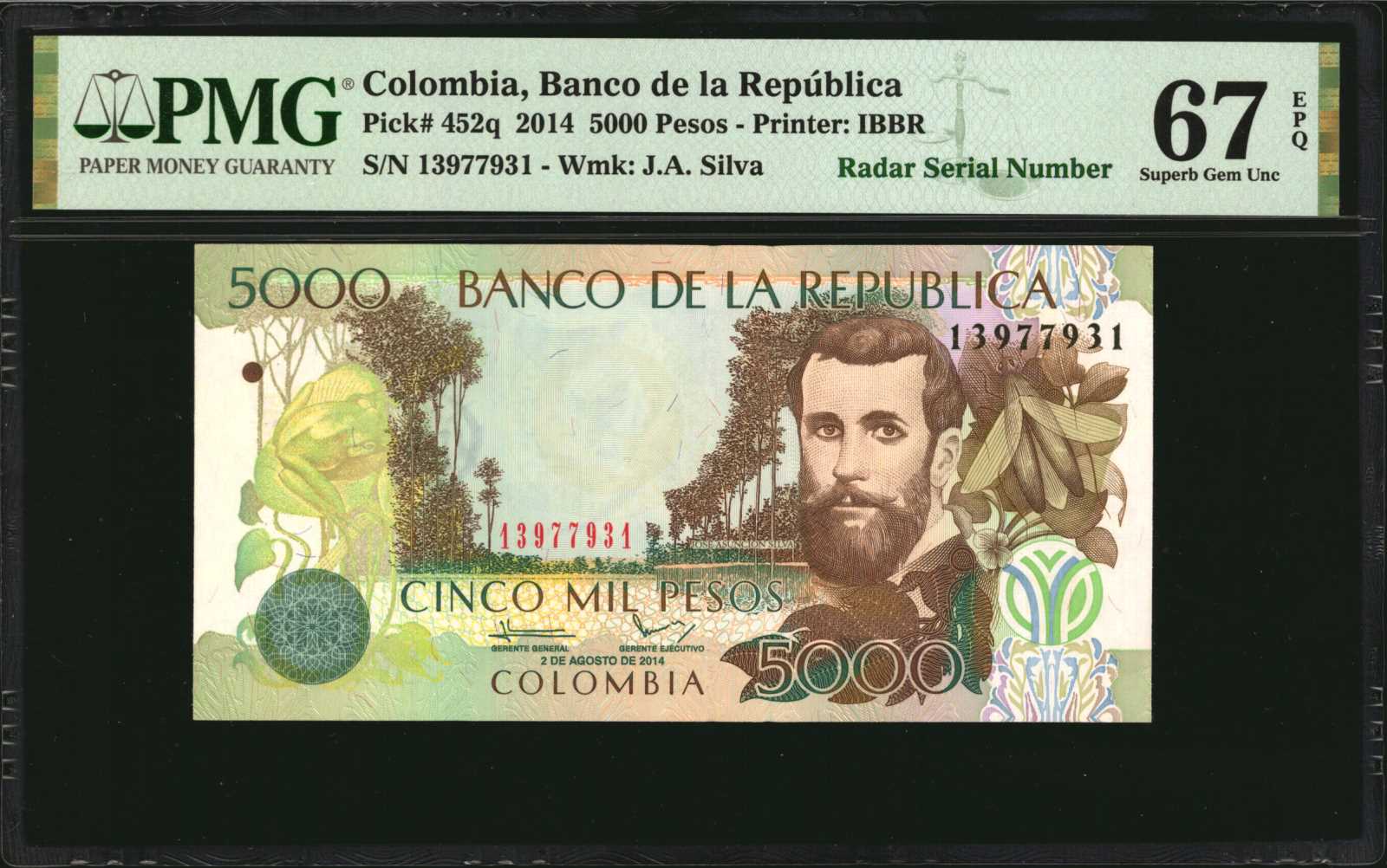 image for: Colombia  5,000 pesos (B989d)