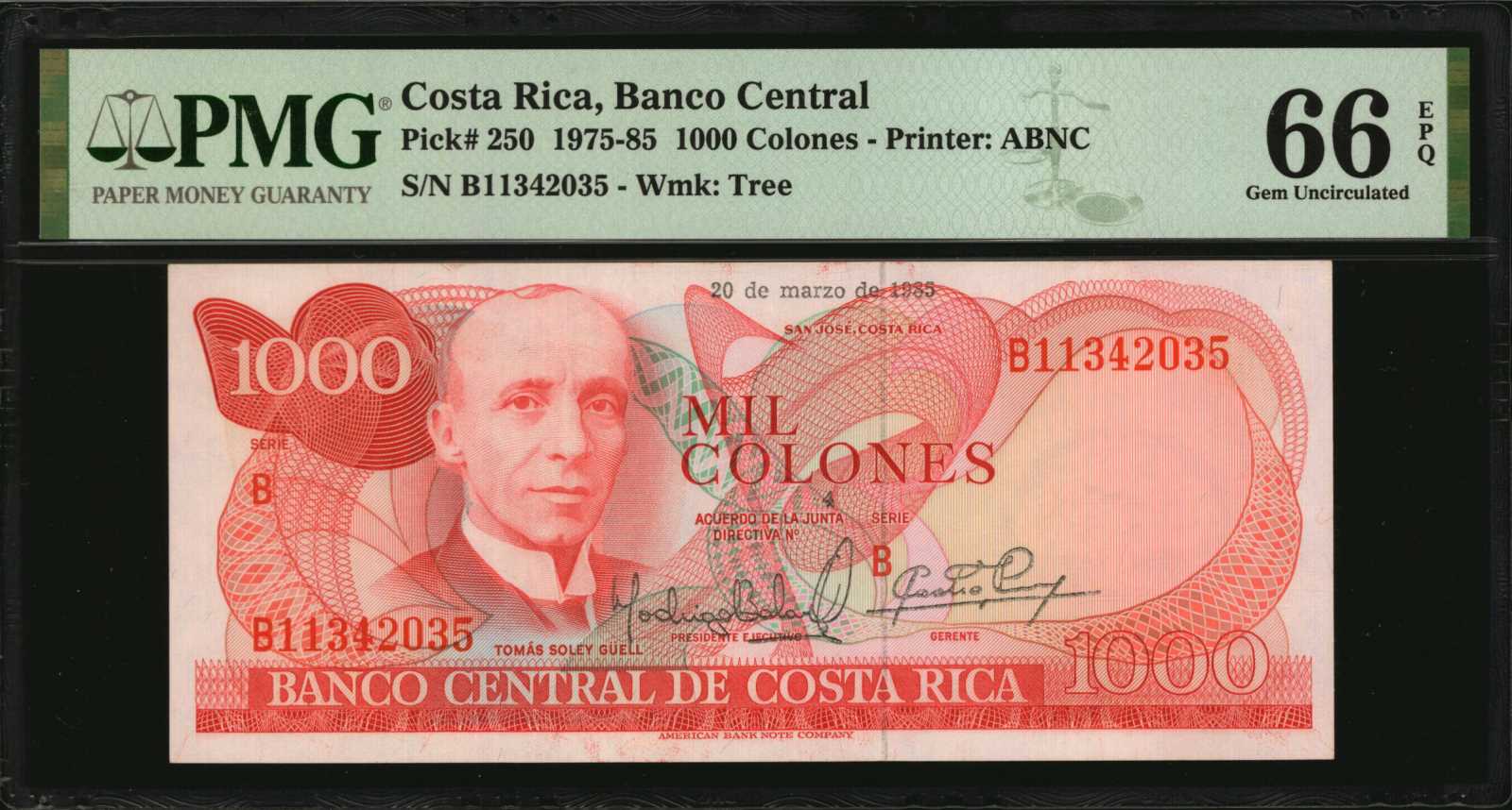 image for: Costa Rica  1,000 colones (B544f)