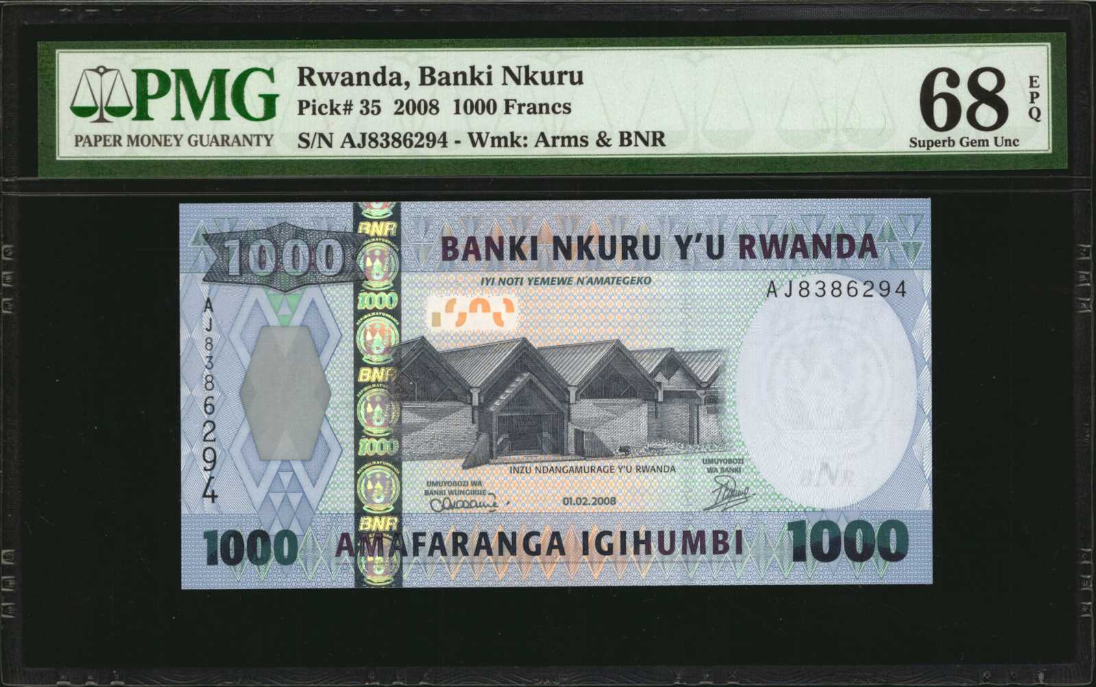image for: Rwanda  2,000 francs (B135as)