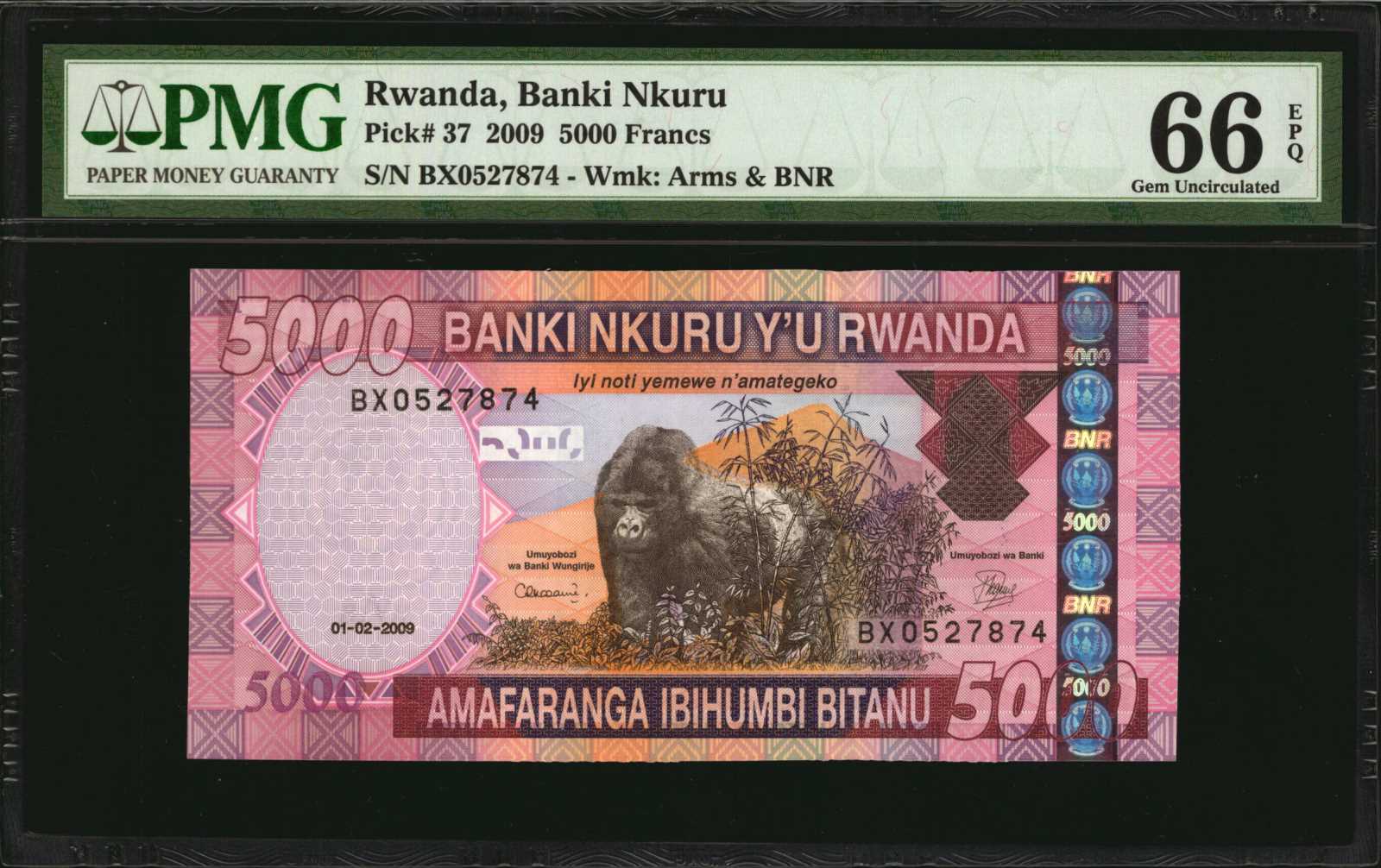 image for: Rwanda  5,000 francs (B136az)