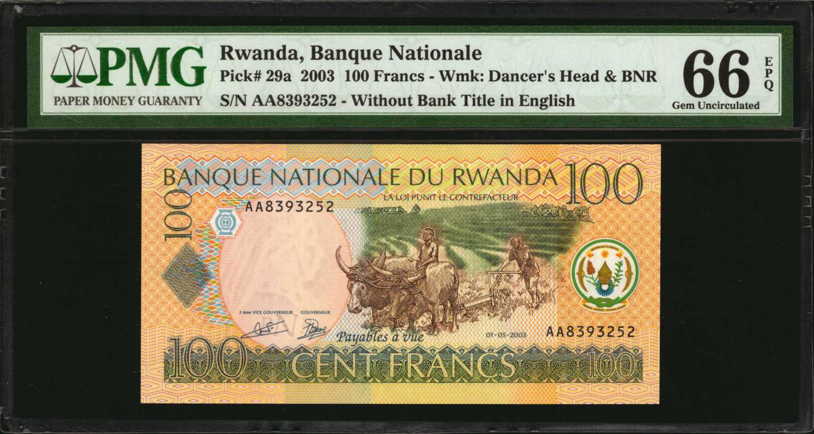 image for: Rwanda  1,000 francs (B131a)