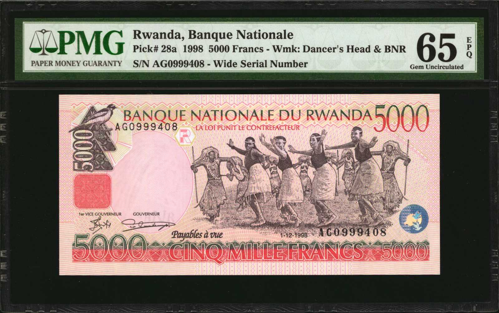 image for: Rwanda  5,000 francs (B127az)