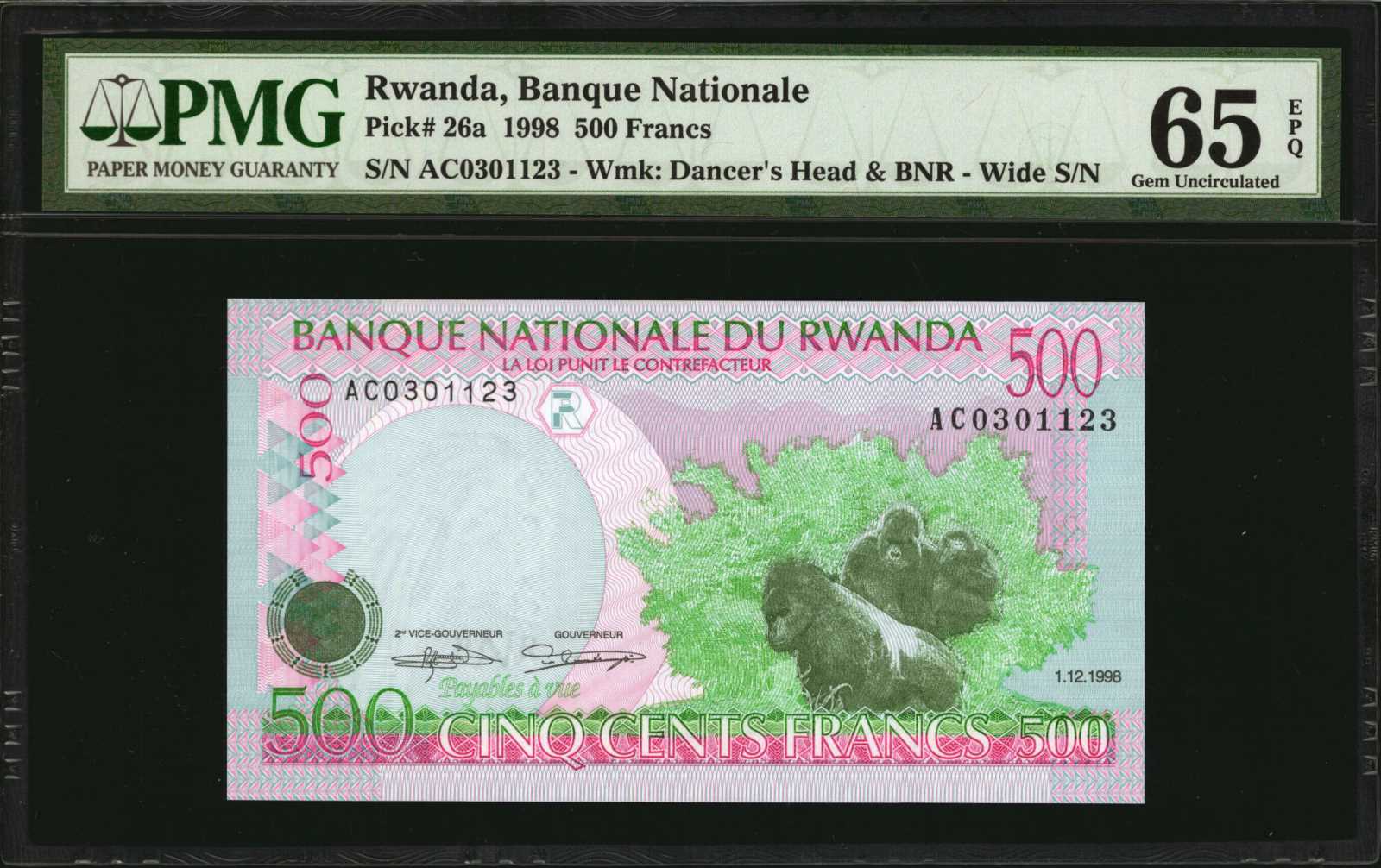 image for: Rwanda  500 francs (B125z)