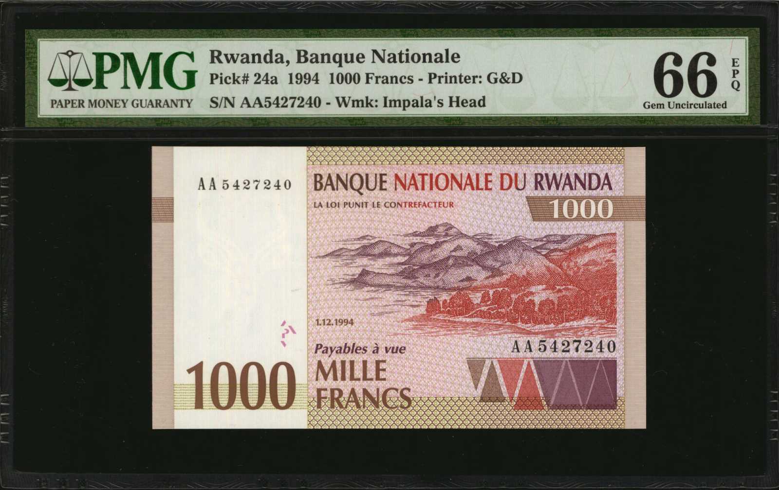 image for: Rwanda  500 francs (B122as)
