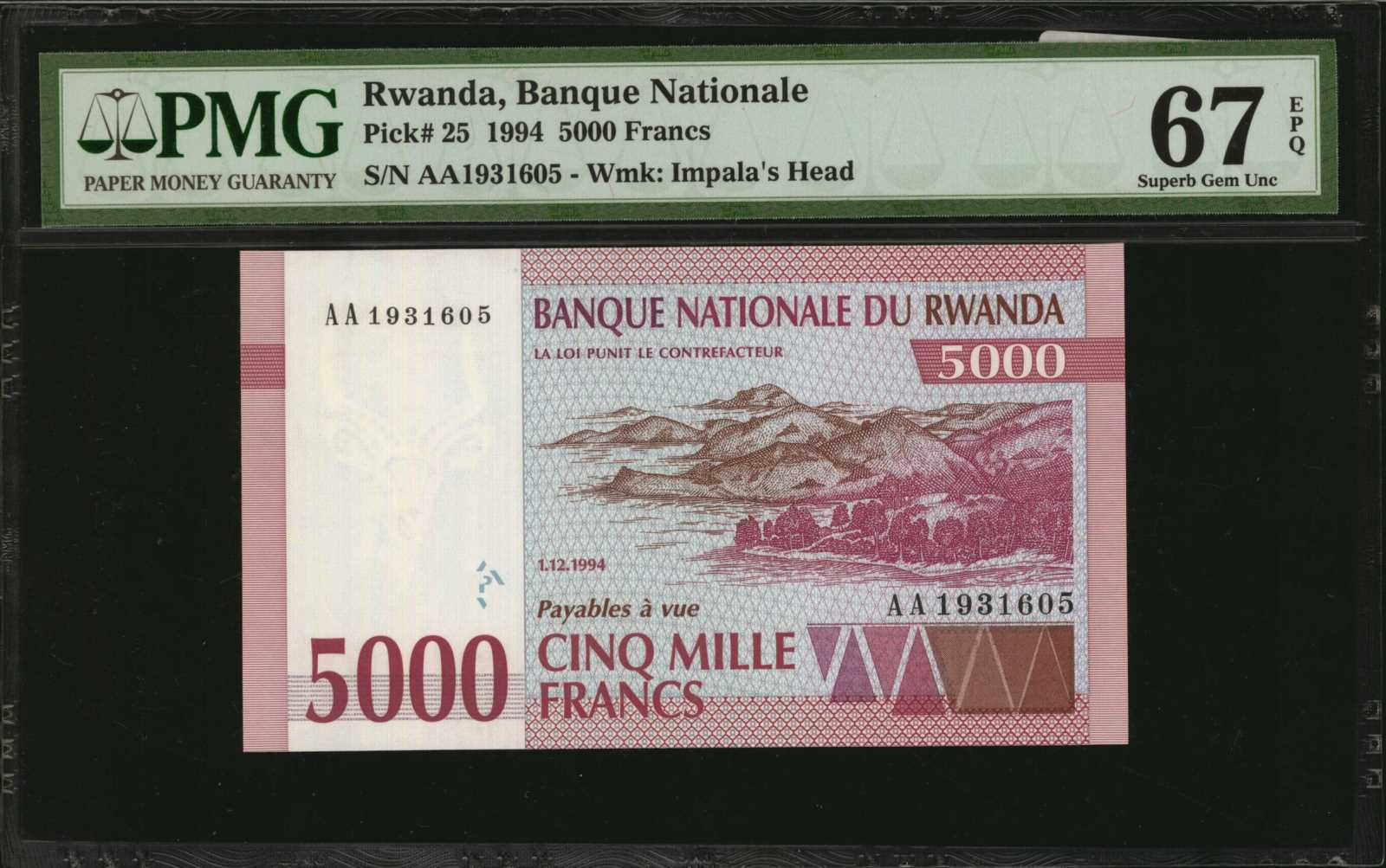 image for: Rwanda  500 francs (B122as)