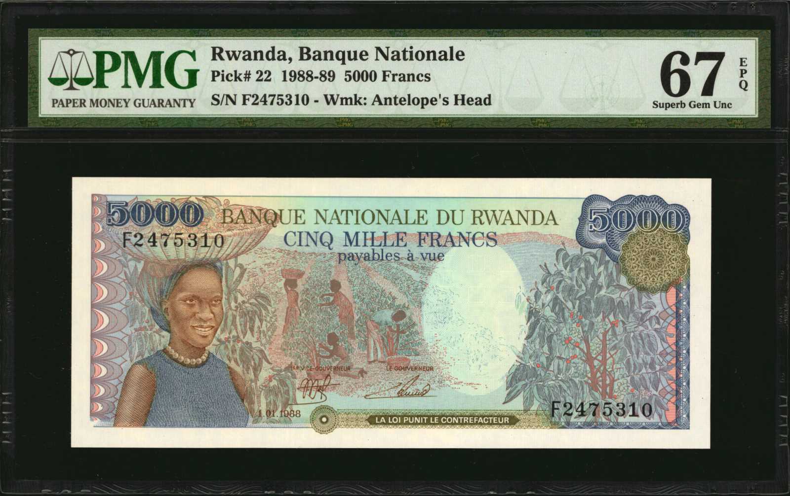 image for: Rwanda  5,000 francs (B121az)