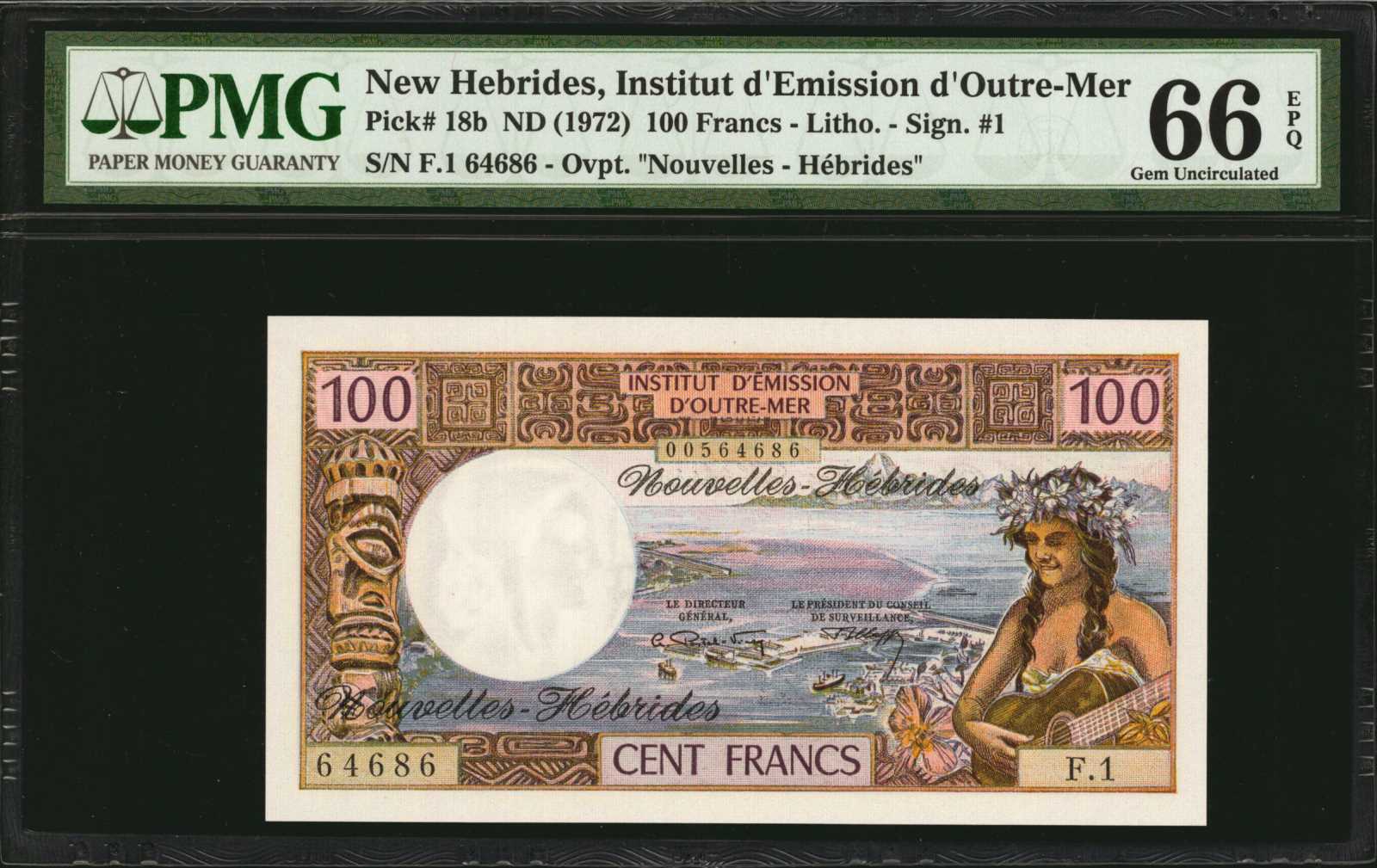 image for: New Hebrides  100 francs(B403cs)