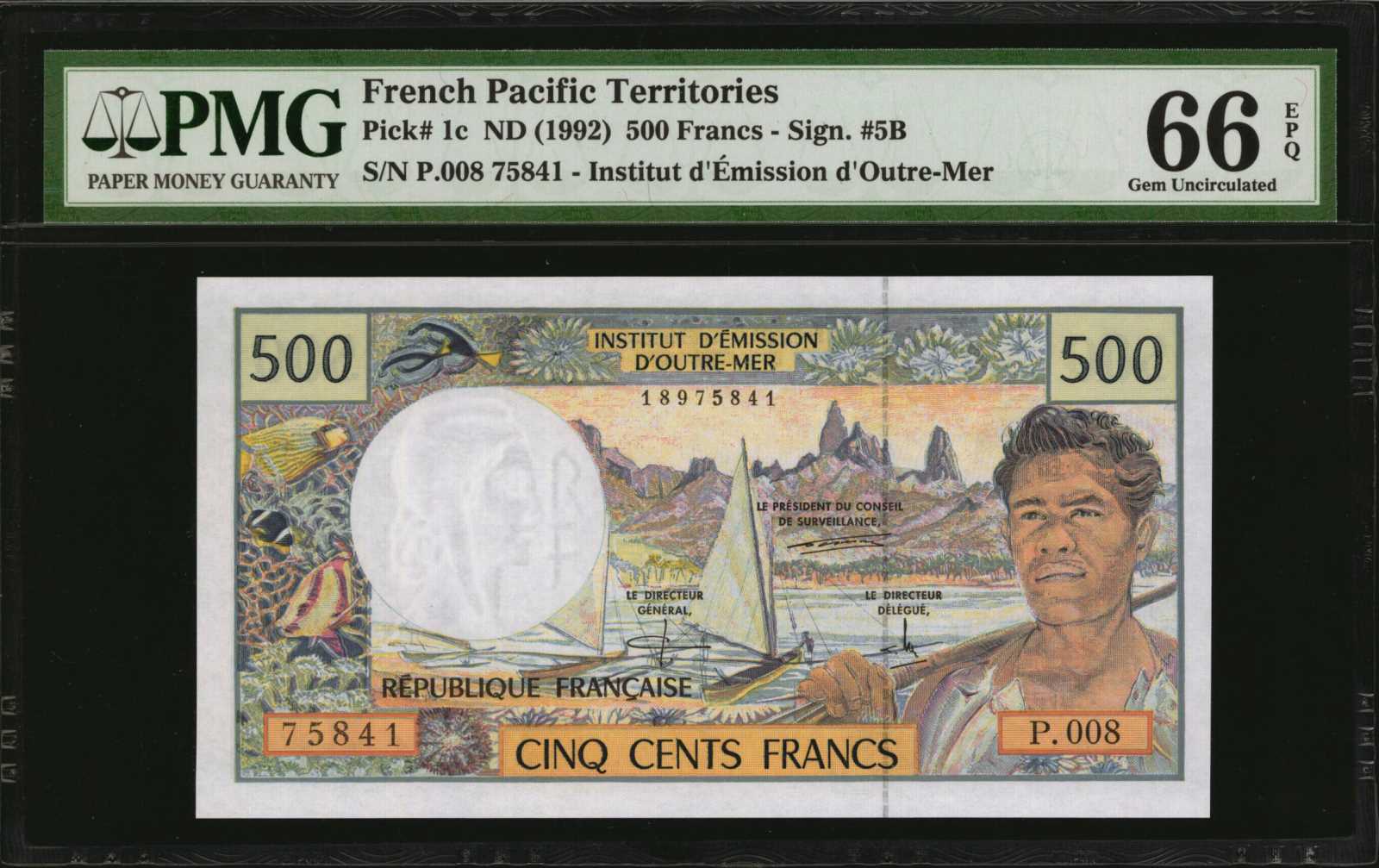 image for: French Pacific Territories  500 francs (B101a)