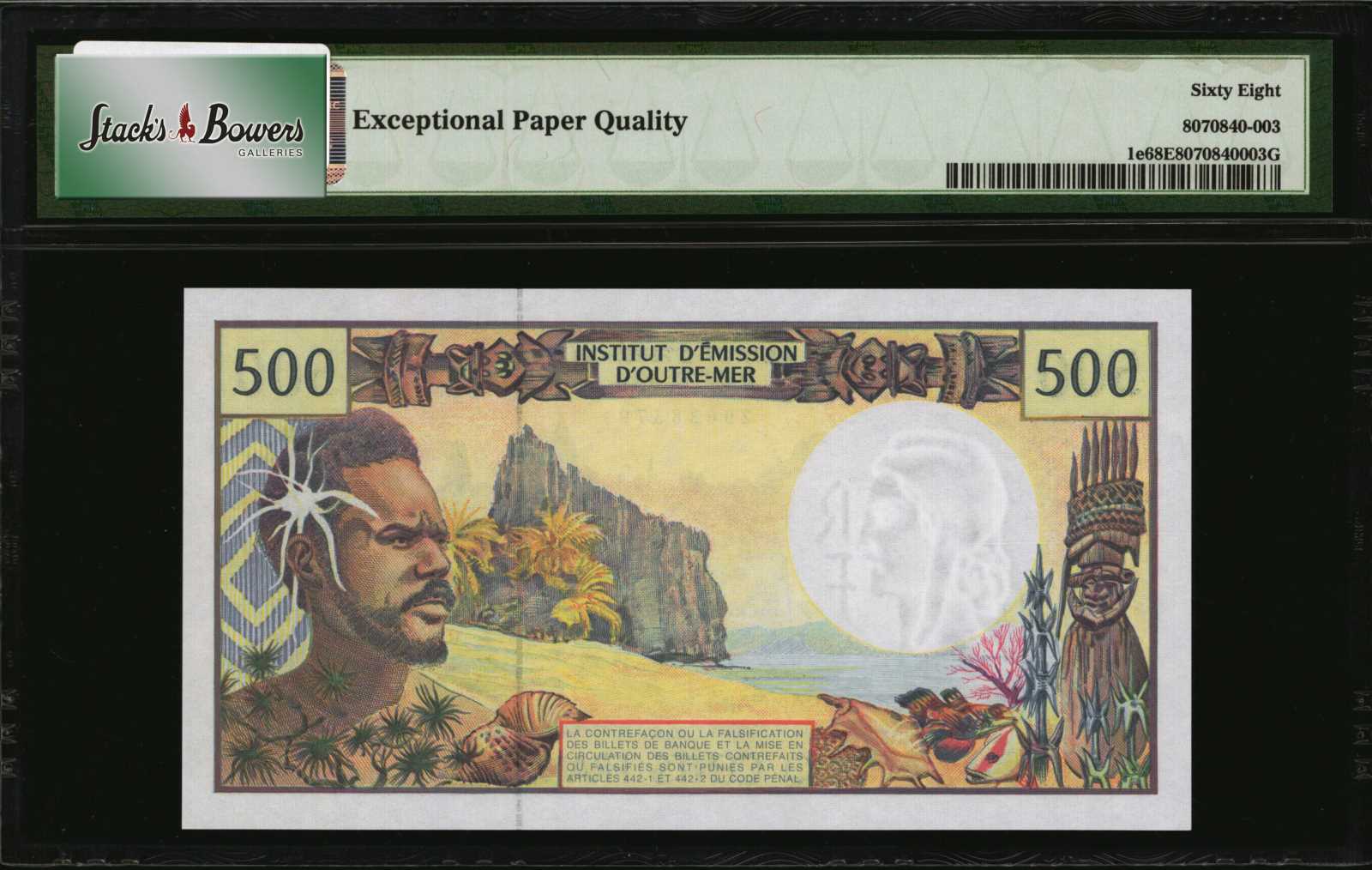 image for: French Pacific Territories  500 francs (B101a)