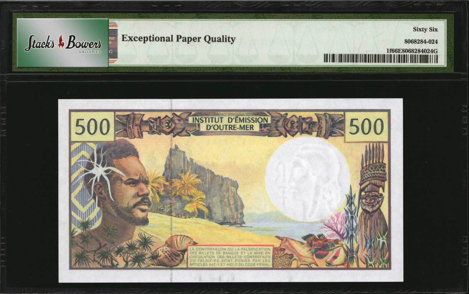 image for: French Pacific Territories  500 francs (B101a)