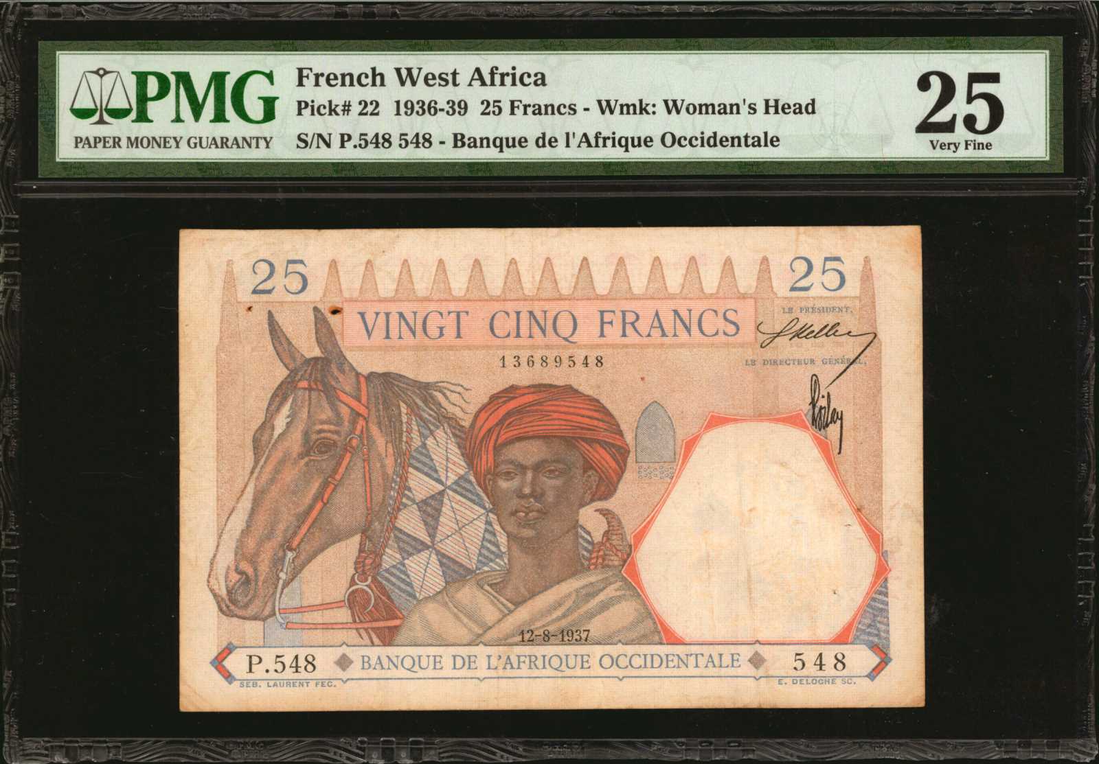 image for: French West Africa  25 francs(B109as2)